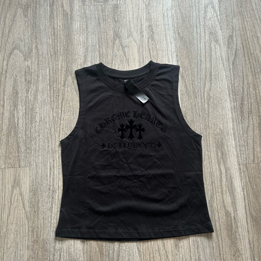 Chrome Hearts Black Graphic Sleeveless Tank
